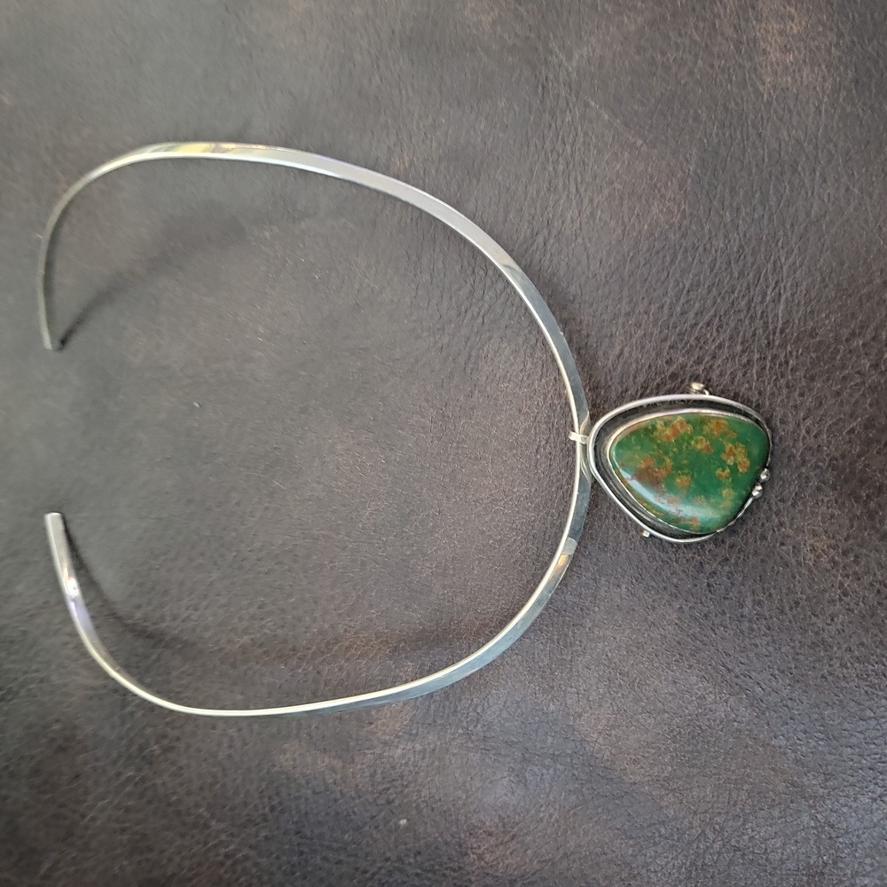 Signed Ricky Ortiz Navajo Pendant/ Brooch Necklace 925 Sterling Mexico … - Picture 1 of 10